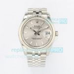 EW Factory Rolex Datejust Silver Dial Fluted Bezel 31MM Replica Watch